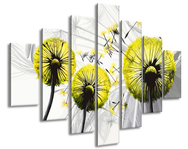 Obraz na plátne Krásne žlté púpavy - 7 dielny Rozmery: 210 x 150 cm