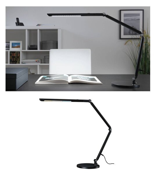 LED stolná lampa Paulmann FlexBar, čierna, 36 cm,, Čierna, Pracovňa / Kancelária, Hliník, Moderný, Stolová lampa