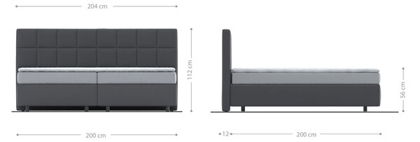 DELIFE Boxspring posteľ Dream-Fine mikrovlákno béžová 200x200 cm bonellový matrac topper
