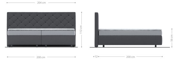 DELIFE Boxspring posteľ Dream-Great mikrovlákno béžová 200×200 cm bonellový matrac topper