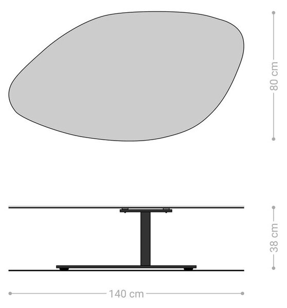DELIFE Konferenčný stolík Vibana 140x80 cm keramika Minas Melange bielo-béžová podstava efektová titánová farba
