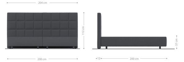 DELIFE Boxspring posteľ Dream-Fine mikrovlákno sivá 200x200 cm