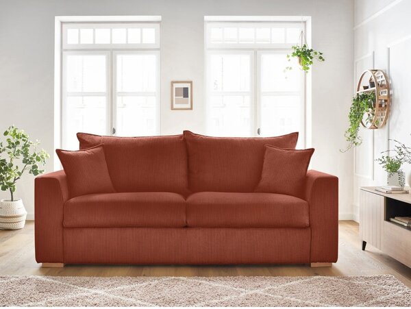 Menčestrová rozkladacia pohovka v tehlovej farbe 225 cm Augustin – Bobochic Paris