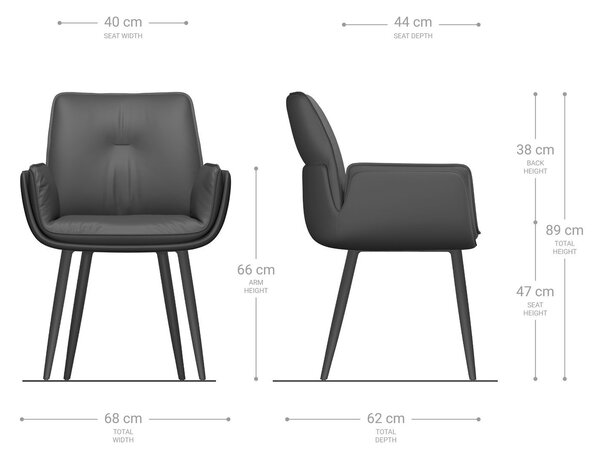 DELIFE Jedálenská stolička Nela-Flex zmiešané materiály tmavobéžová 4-nohá zúžená nerezová oceľ