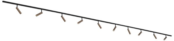 Moderný koľajnicový systém s 10 reflektormi tmavá bronz 1-fázový - Slimline Uzzy