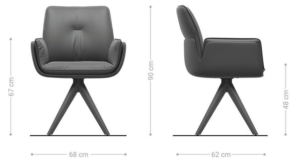 DELIFE Otočná jedálenská stolička Nela-Flex zmiešané materiály tmavobéžová drevená podstava hranatá prírodná otočný o 180°