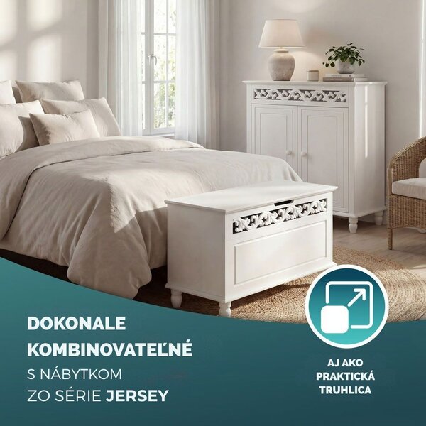 Komoda JERSEY, 76 x 65 x 35 cm, biela Casaria