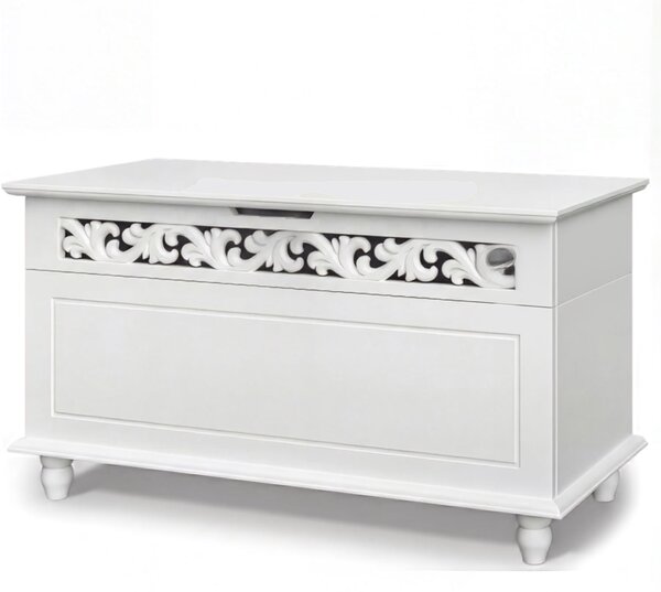 Drevená truhlica JERSEY, 80x40x48cm, biela Casaria