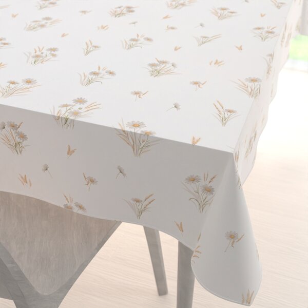 Biante Bavlnený obdĺžnikový obrus Sandra SA-783 Margaréty na bielom 50x100 cm
