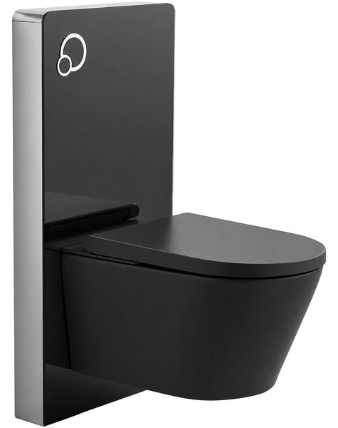 CERANO - Sanitárny splachovací modul pre WC závesné - čierna matná - 48,3x100 cm