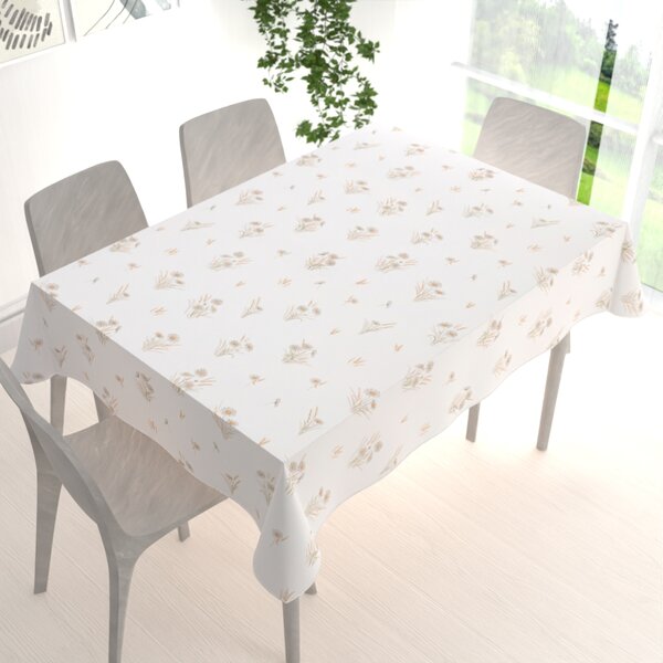 Biante Bavlnený obdĺžnikový obrus Sandra SA-783 Margaréty na bielom 50x100 cm