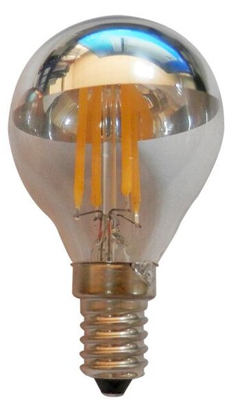 Diolamp LED Ball 4W Filament strieborný vrchlík E14