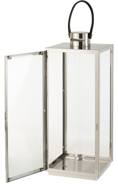 Strieborný kovový lampáš Recin - 22*21*65cm - J-Line by Jolipa
