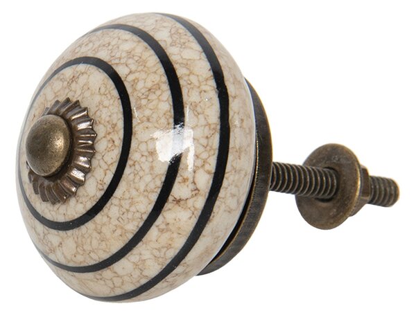 Mramorová keramická úchytka - Ø 4 cm - Clayre & Eef