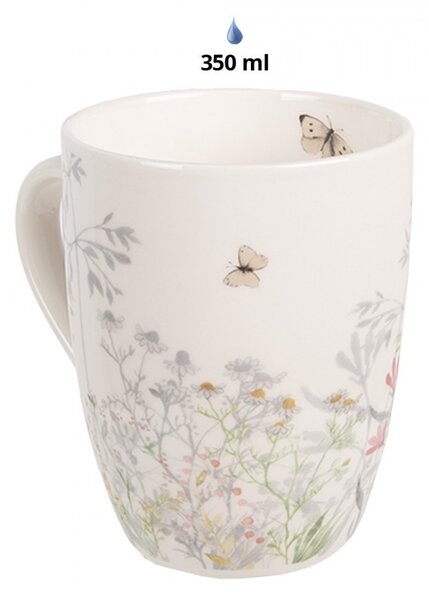 Hrnček s lúčnymi kvetmi Wildflower Fields - 12*8*10 cm / 350 ml - Clayre & Eef