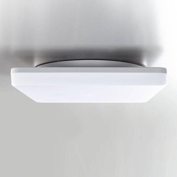 Heitronic Stropné LED svietidlo Pronto, hranaté, 33 x 33 cm, Biela / opálová, Plast, Moderný, Stropné svetlo