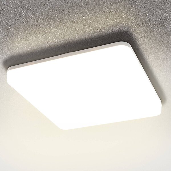 Heitronic Stropné LED svietidlo Pronto, hranaté, 33 x 33 cm, Biela / opálová, Plast, Moderný, Stropné svetlo