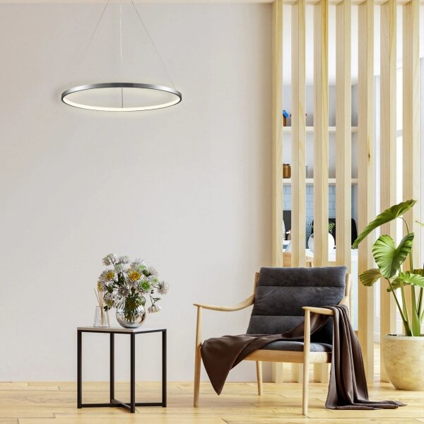 LED Luster na lanku LEA LED/20W/230V 4000K pr. 50 cm matný chróm