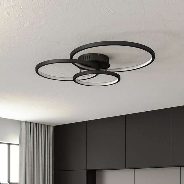 Trio Lighting WiZ Aaron smart LED svetlo antracitová, Čierna, Obývacia izba / jedáleň, kov, Moderný, Závesné svietidlo