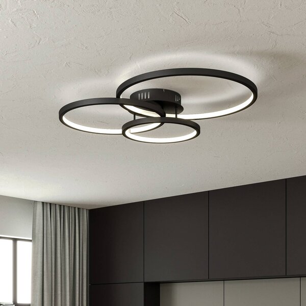 Trio Lighting WiZ Aaron smart LED svetlo antracitová, Čierna, Obývacia izba / jedáleň, kov, Moderný, Závesné svietidlo