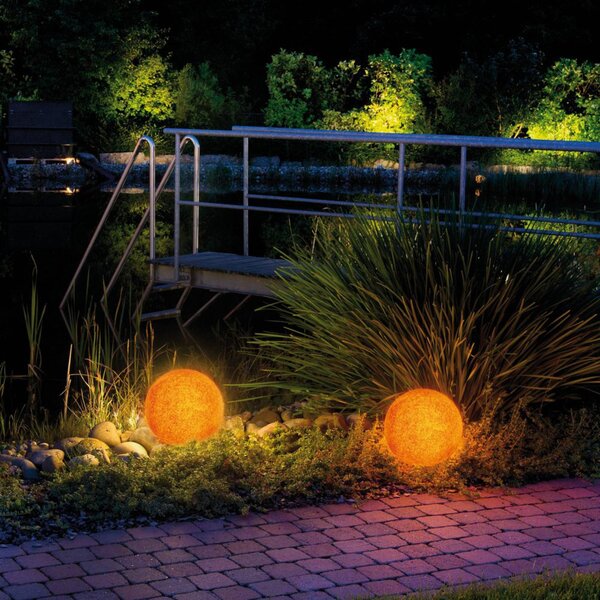 Mundan – dekoračná lampa 50 cm, terakota, Terakota, Plast, Moderný, Vonkajšia guľa