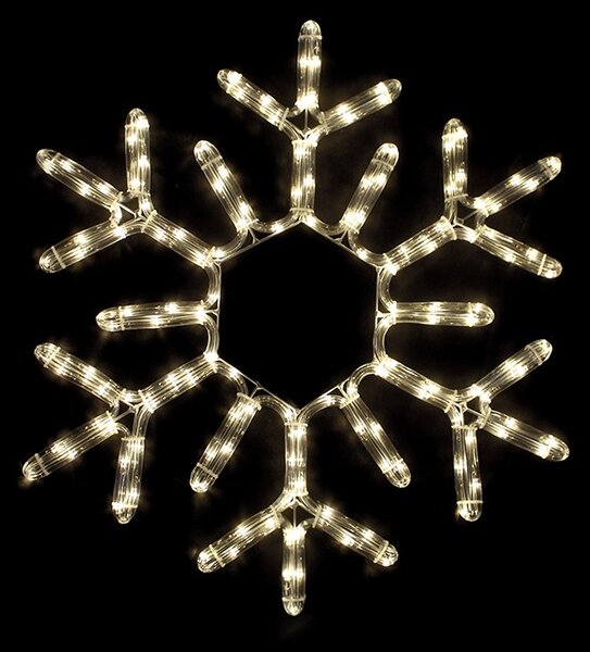 ACA DECOR LED Vianočné svietidlo vločka do okna 25W, teplá biela farba, IP44, 144 LED