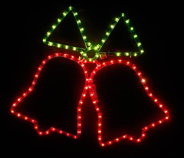 ACA DECOR LED Vianočné zvončeky do okna 50W, 108 LED