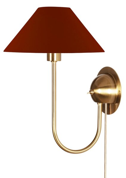 Nástenné Svietidlo Globen Lighting, IRIS, Červená, Obývacia izba, Tkanina / Textil, Škandinávsky