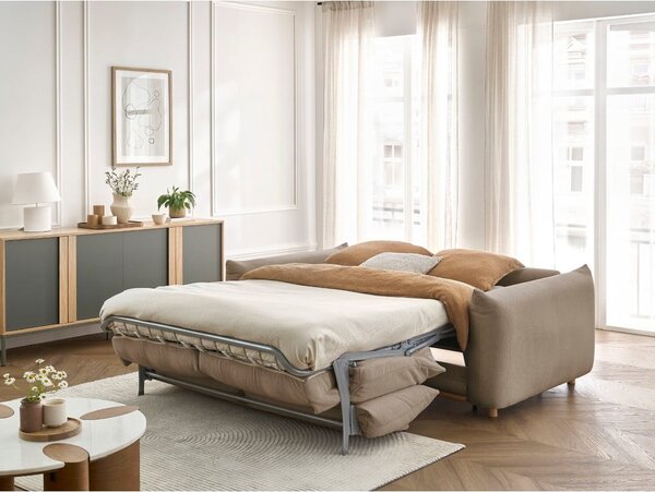 Béžová rozkladacia pohovka 214 cm Ernest – Bobochic Paris