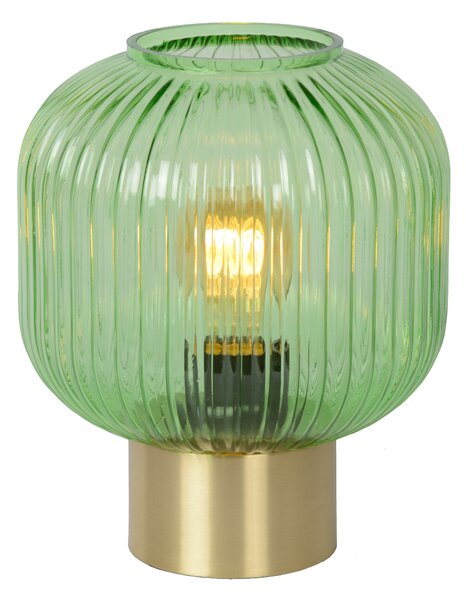LUCIDE Stolná retro lampa Malot Green Ø 20 cm