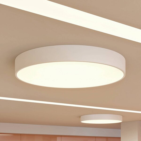 Arcchio LED stropné svietidlo Noabelle, Ø 80 cm, biela, kov, Biela / opálová, Kuchyňa, kov, Moderný, Závesné svietidlo