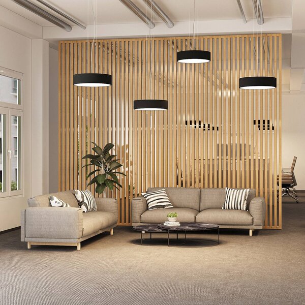 Arcchio LED závesné svietidlo Noabelle, čierna farba, 40 cm, kov, Čierna, Kuchyňa, kov, Moderný, Závesné svietidlo