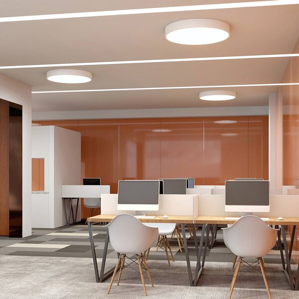 Arcchio LED stropné svietidlo Noabelle, Ø 80 cm, biela, kov, Biela / opálová, Kuchyňa, kov, Moderný, Závesné svietidlo