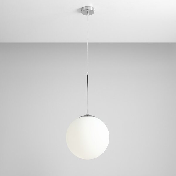 Aldex BOSSO | Elegantná závesná lampa s tienidlom z mliečneho skla Farba: Chróm