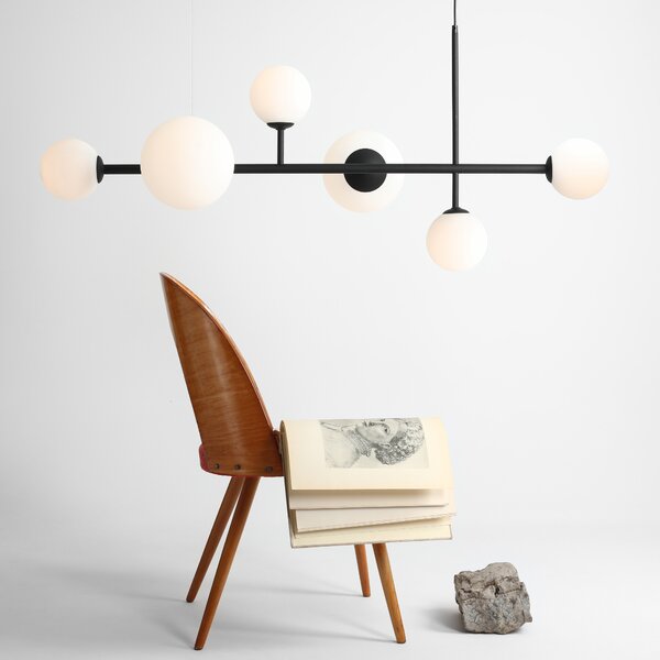 Aldex DIONE 6 | Elegantná závesná lampa so šiestimi tienidlami Farba: Zlatá