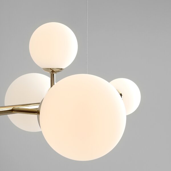Aldex DIONE 6 | Elegantná závesná lampa so šiestimi tienidlami Farba: Zlatá