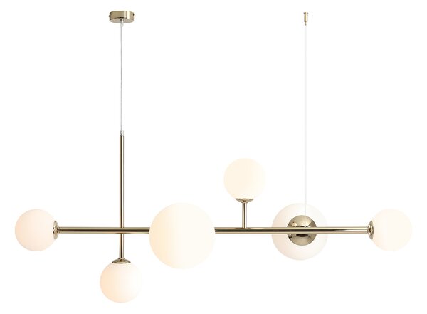 Aldex DIONE 6 | Elegantná závesná lampa so šiestimi tienidlami Farba: Zlatá