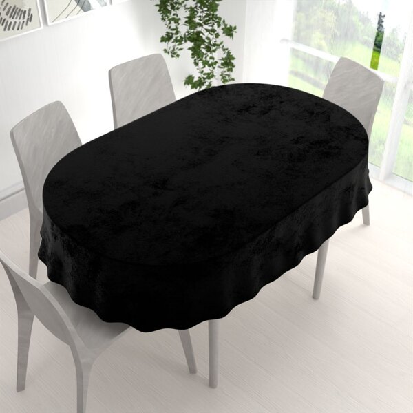 Biante Zamatový oválny obrus Velvet Prémium SVP-041 Čierny 60x100 cm