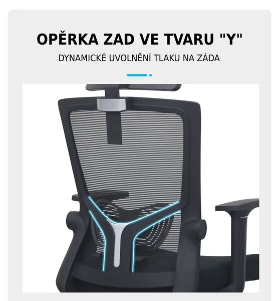 Kancelárska ergonomická stolička Neoseat NOVELO — sieť / látka, čierna, nosnosť 150 kg