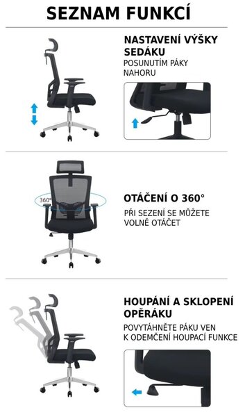 Kancelárska ergonomická stolička Neoseat NOVELO — sieť / látka, čierna, nosnosť 150 kg