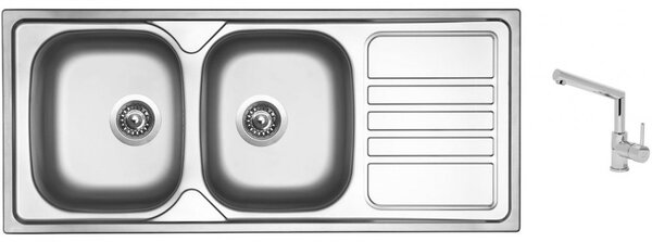 Set Sinks OKIO 1160 DUO V matný + batéria Sinks MIX 350 P chróm