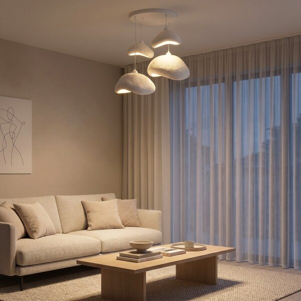Brilagi - Závesný luster WABI SABI na lanku 4xE27/40W/230V pr. 90 cm, biely