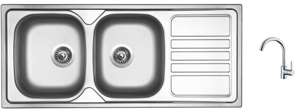 Set Sinks OKIO 1160 DUO V matný + batéria Sinks MIX 35 chróm