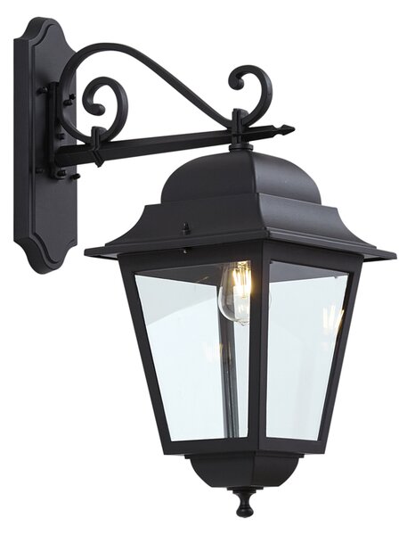 Klasická vonkajšia nástenná lampa čierna IP44 - Big