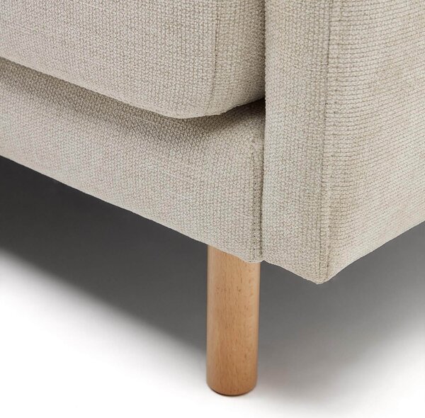 MUZZA Rohová trojmiestna pohovka malig 260 cm prírodné nohy chenille béžová