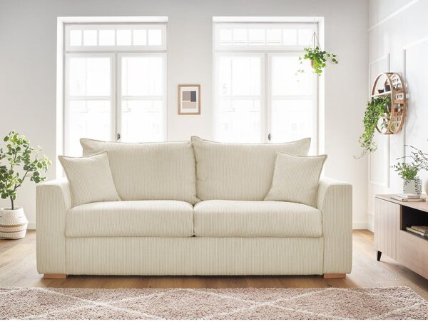 Krémová menčestrová rozkladacia pohovka 225 cm Augustin – Bobochic Paris