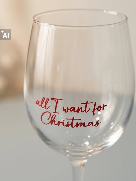 Sinsay - Vianočný pohár s nápisom all I want for Christmas - clear