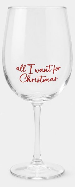 Sinsay - Vianočný pohár s nápisom all I want for Christmas - clear