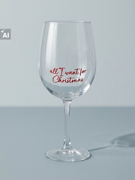 Sinsay - Vianočný pohár s nápisom all I want for Christmas - clear