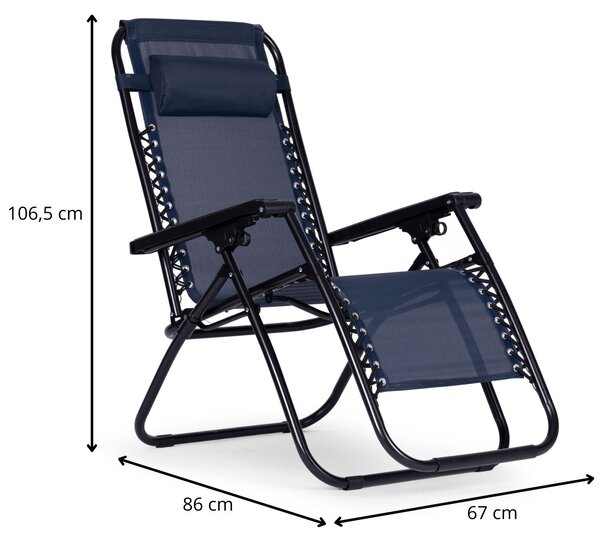 MultiGarden Zahradní skládací lehátko Gravity modré